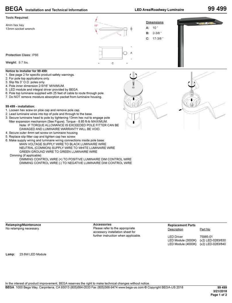 BEGA 99 499 Installation and technical information