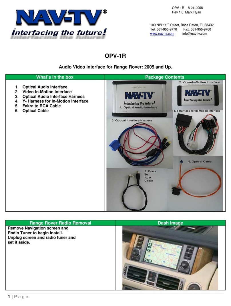 Nav TV OPV-1R quick start guide