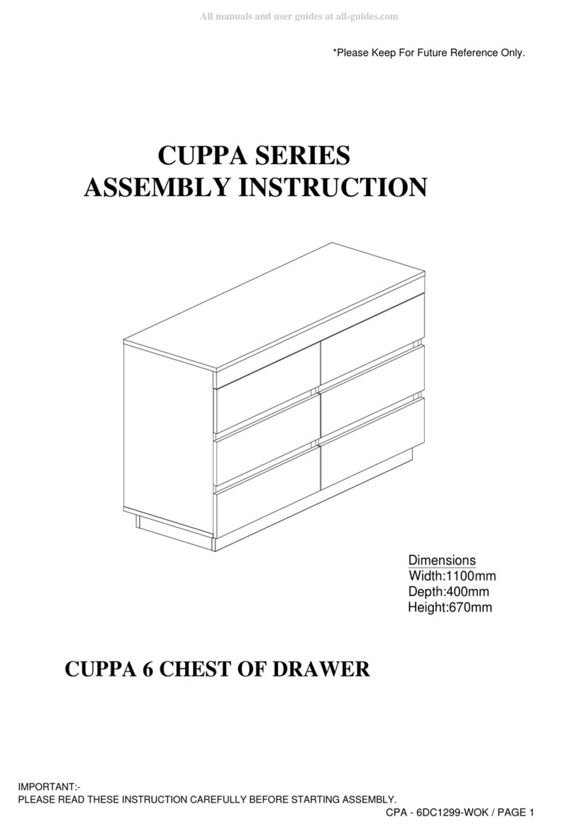 eliving FURNITURE CUPPA Series Assembly instruction