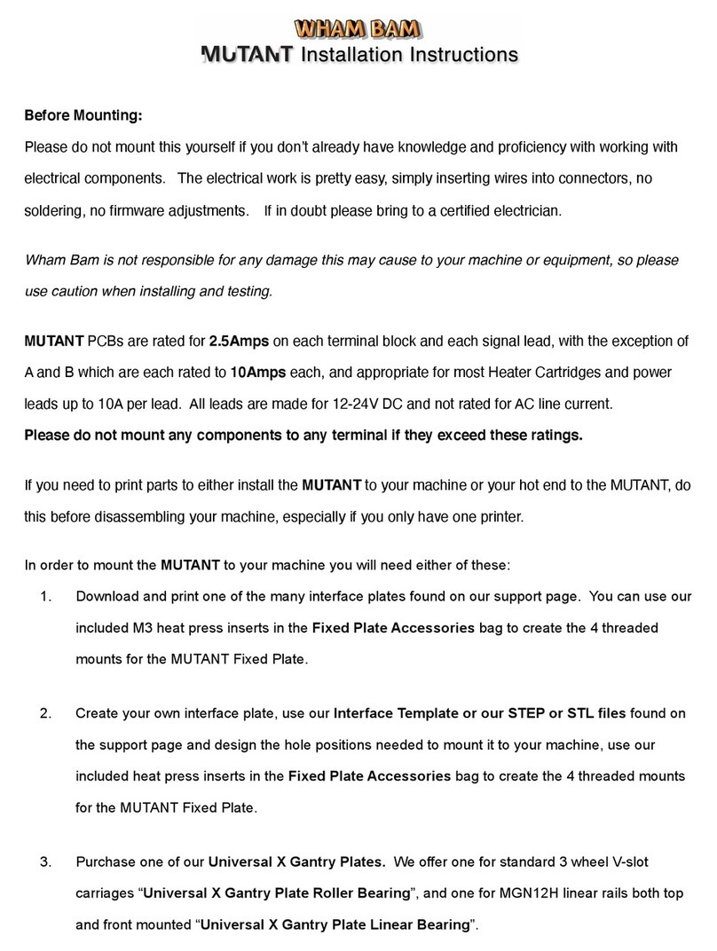 Wham Bam MUTANT installation instructions Wham Bam MUTANT installation instructions