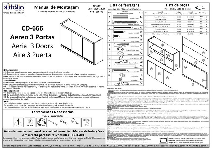 DITALIA CD-666 Assembly manual
