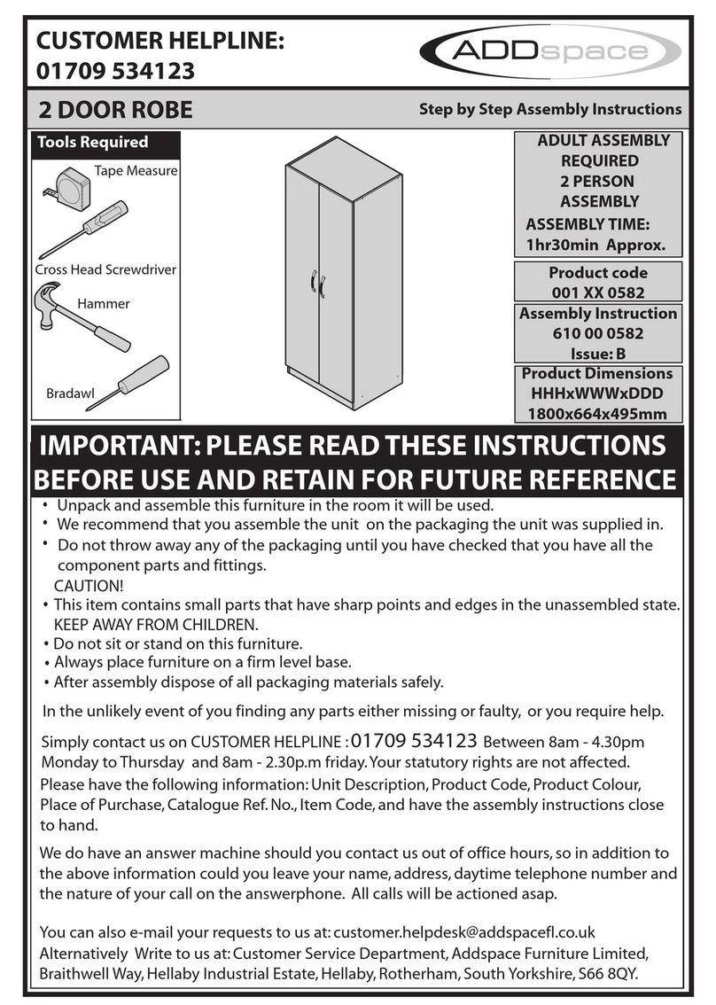 Addspace 01709 534123 User manual