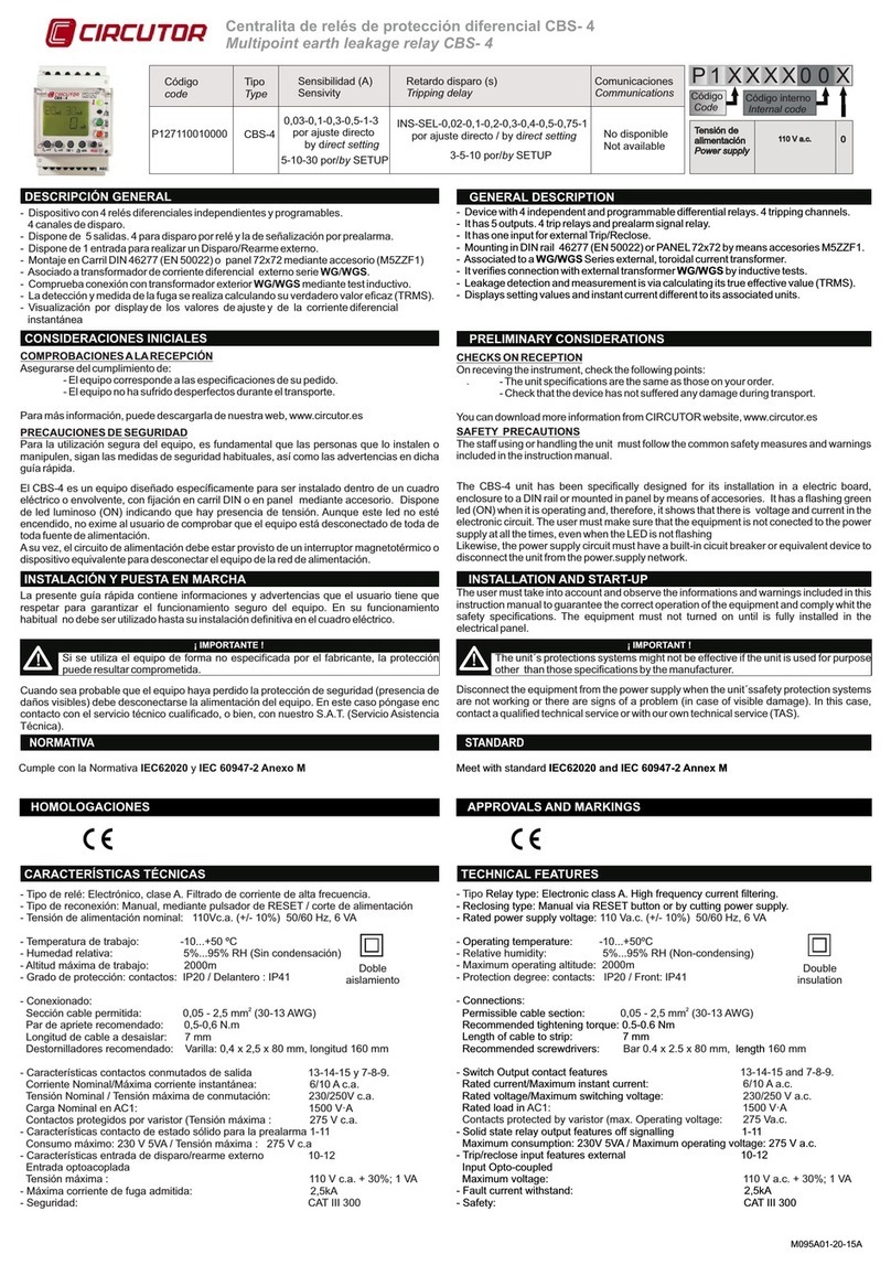Circutor CBS-4 Series User manual