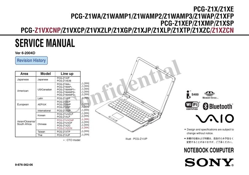 Sony VAIO PGC-Z1X Service manual
