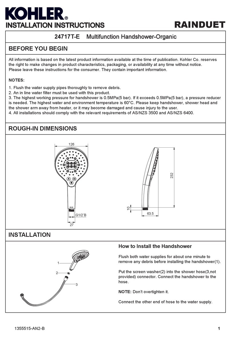 Kohler RAINDUET 24717T-E installation instructions