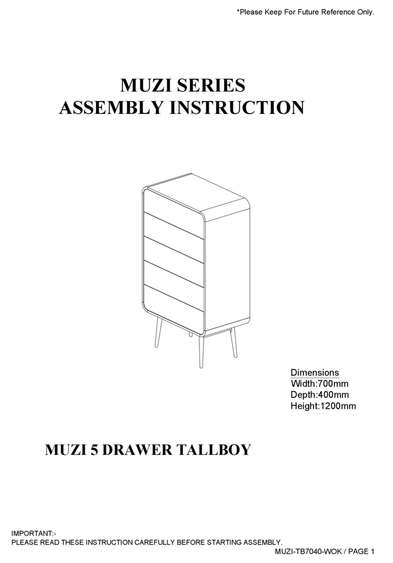 eliving FURNITURE MUZI Series Assembly instruction eliving FURNITURE MUZI Series Assembly instruction