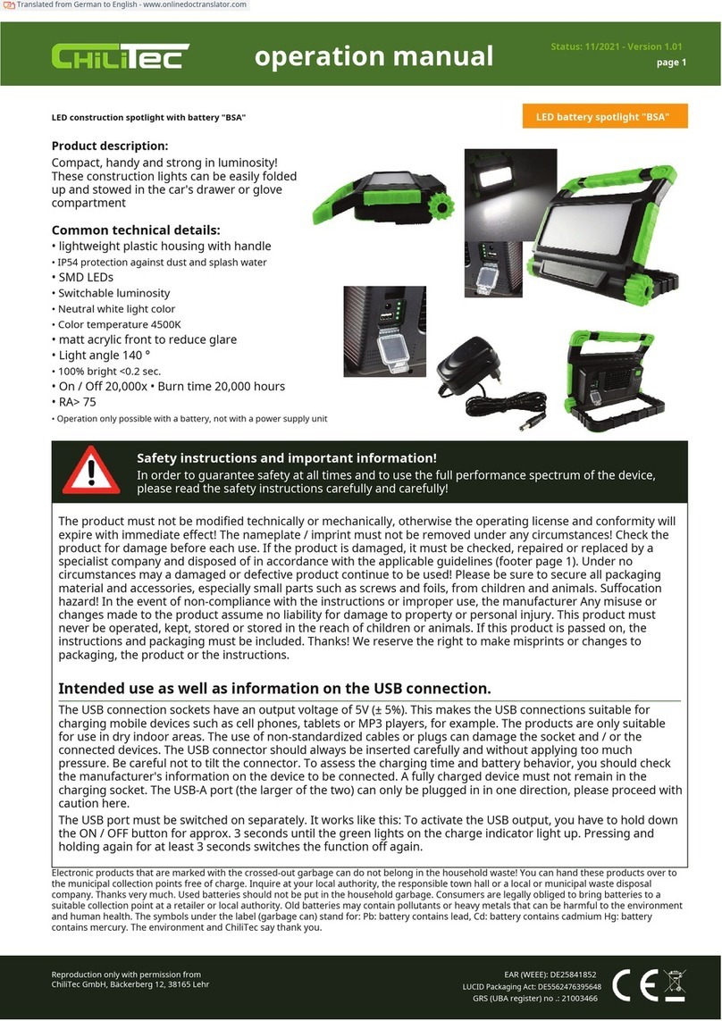 ChiliTec 22940 Operation manual
