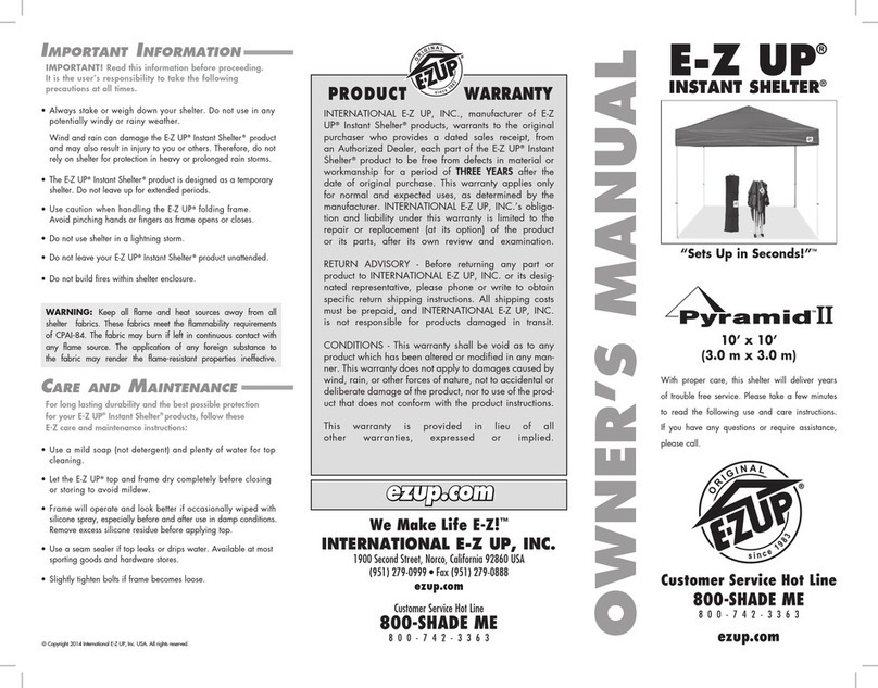 Ezup INSTANT SHELTER Pyramid II User manual