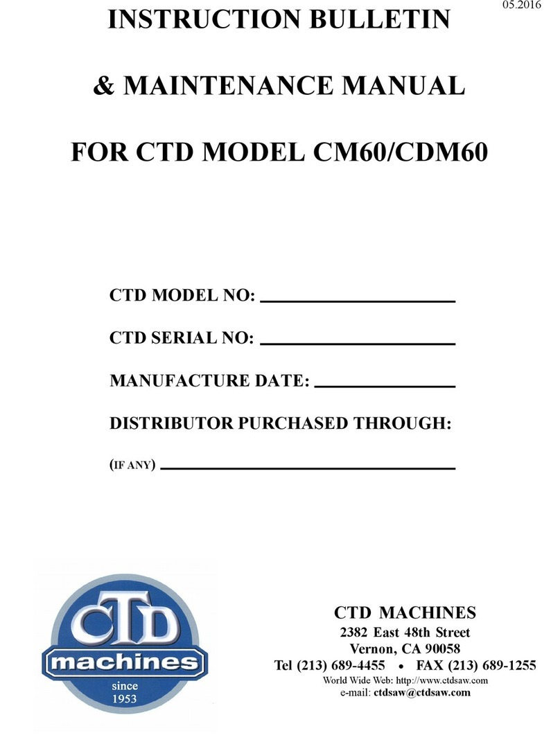 CTD CM60 INSTRUCTION BULLETIN & MAINTENANCE MANUAL