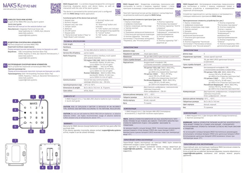 MAKS Keypad mini quick start guide
