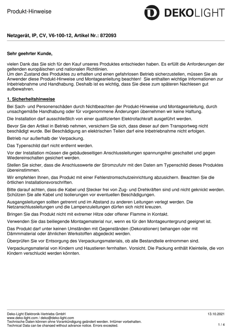 DekoLight V6-100-12 Service manual DekoLight V6-100-12 Service manual