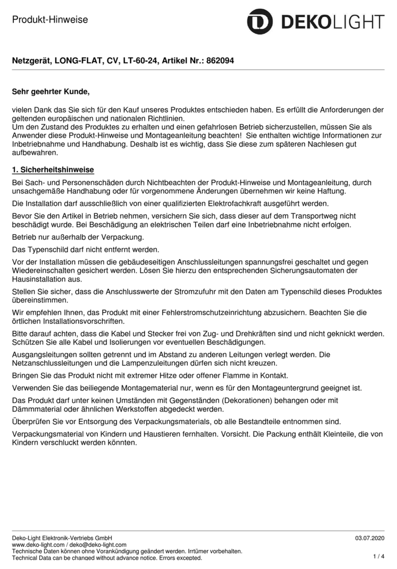 DekoLight LONG-FLAT LT-60-24 Product notes