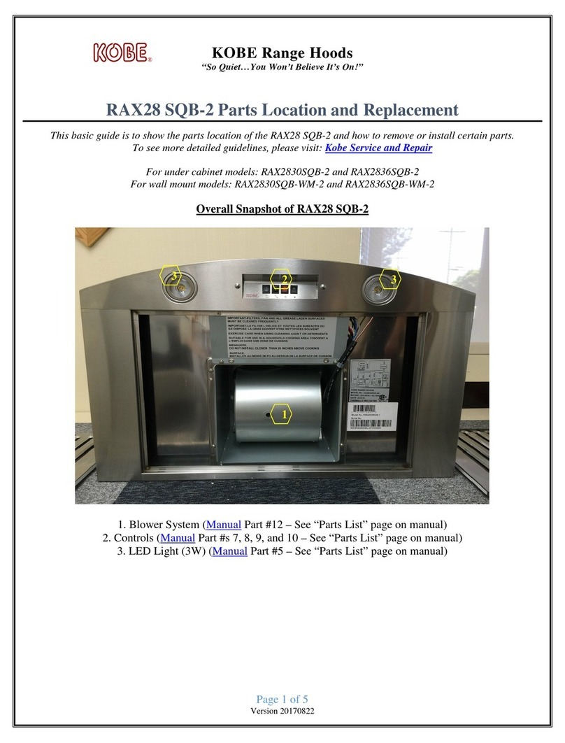KOBE RAX28 SQB-2 Use and care manual KOBE RAX28 SQB-2 Use and care manual