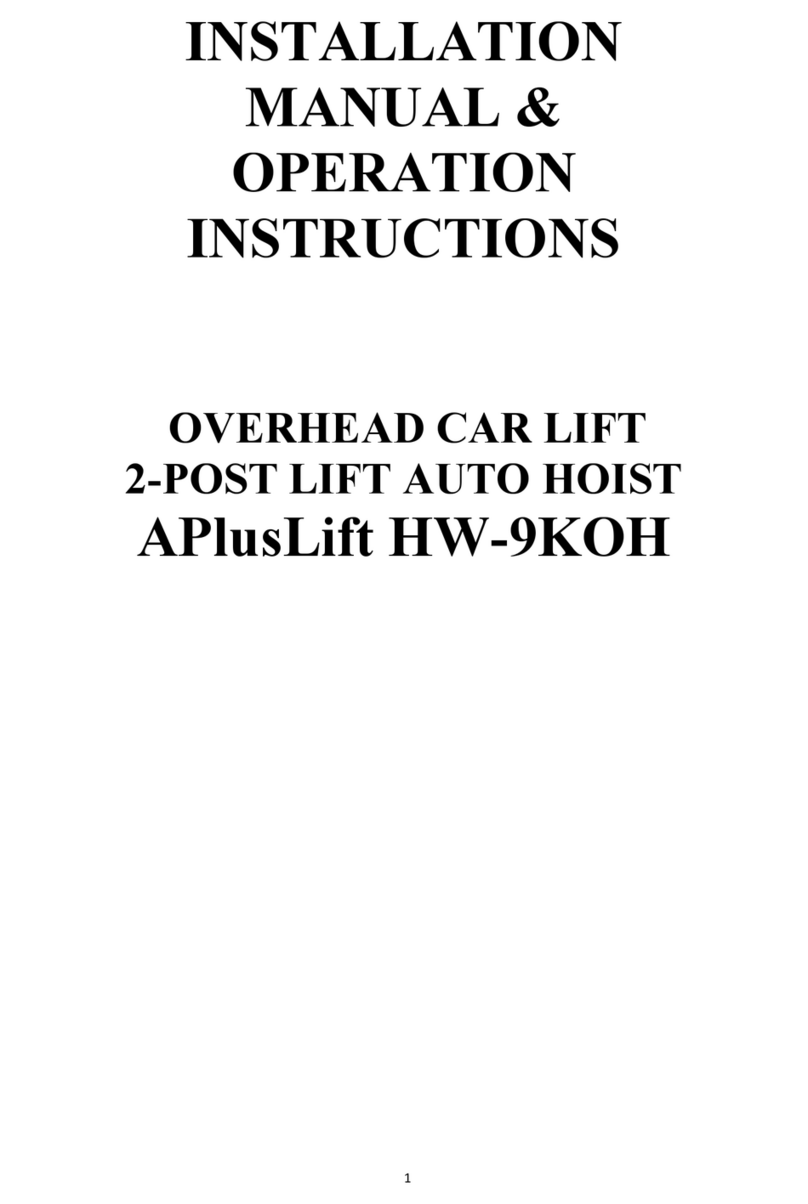APlusLift HW-9KOH Installation manual & operation instructions