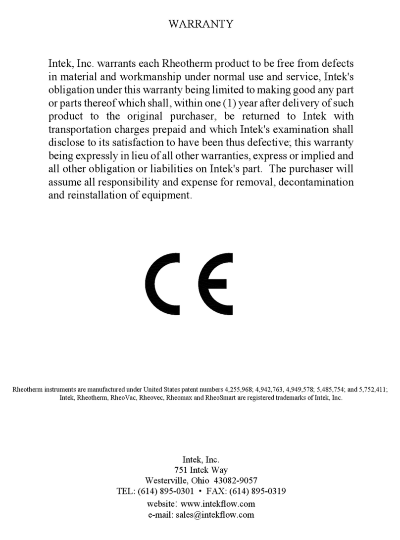Intek Rheotherm 100CS User manual