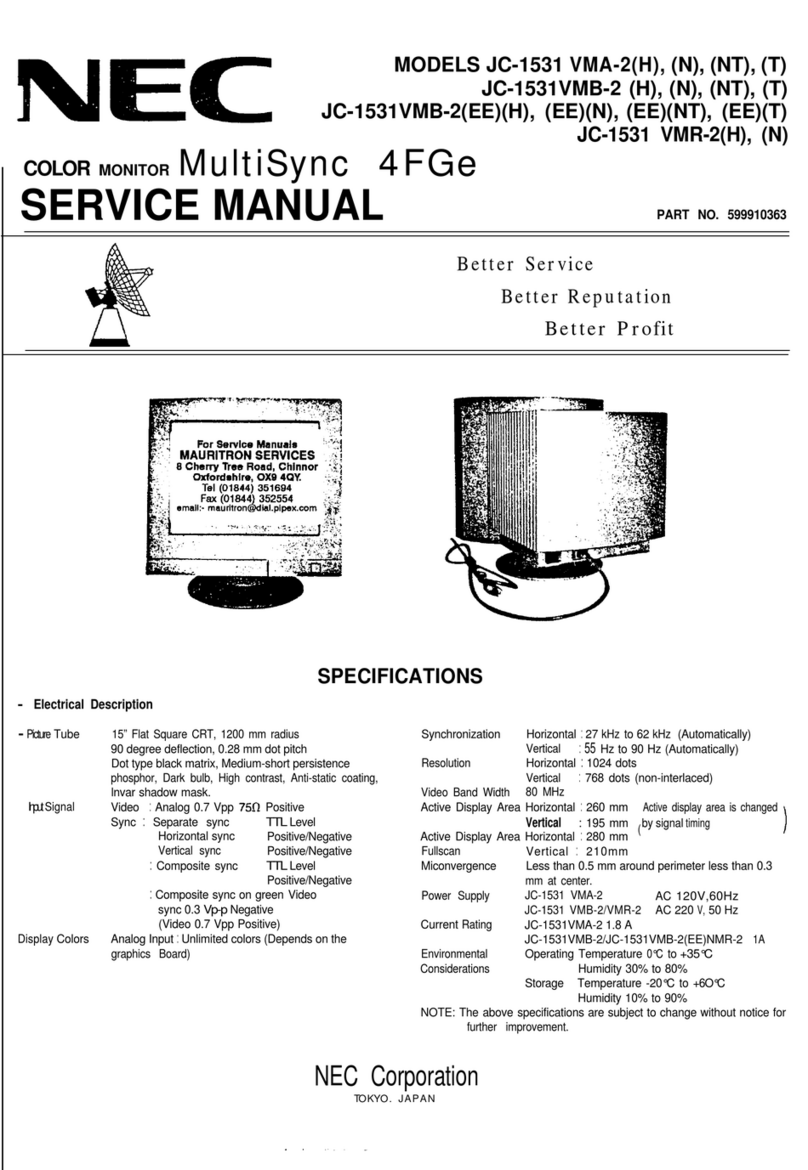 NEC MultiSync 4FGe User manual