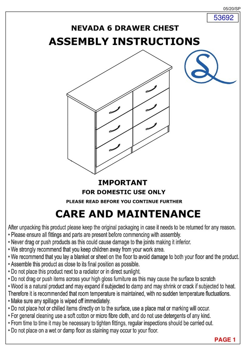 Seconique NEVADA 6 DRAWER CHEST User manual Seconique NEVADA 6 DRAWER CHEST User manual