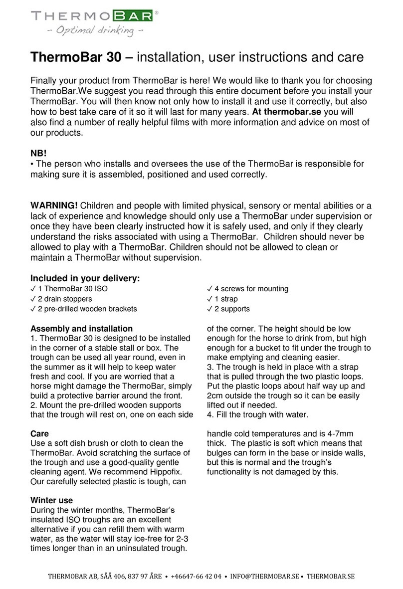 ThermoBar 30 Installation, user instructions and care