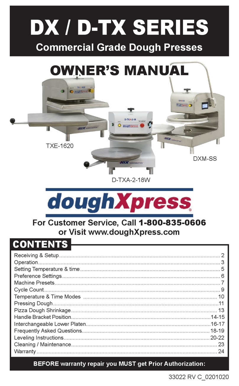 DOUGHXPRESS TXE-1620 owner's manual