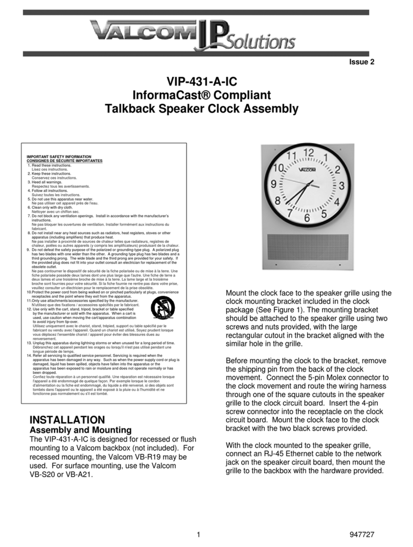 Valcom InformaCast VIP-431-A-IC User manual