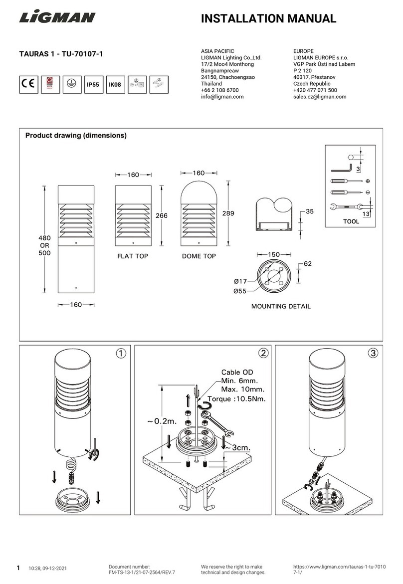 LIGMAN TAURAS 1 installation manual
