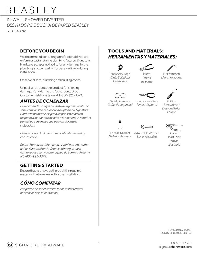 Signature Hardware BEASLEY SHBE9005 User manual