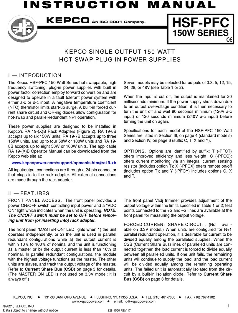 KEPCO HSF-PFC Series instruction manual