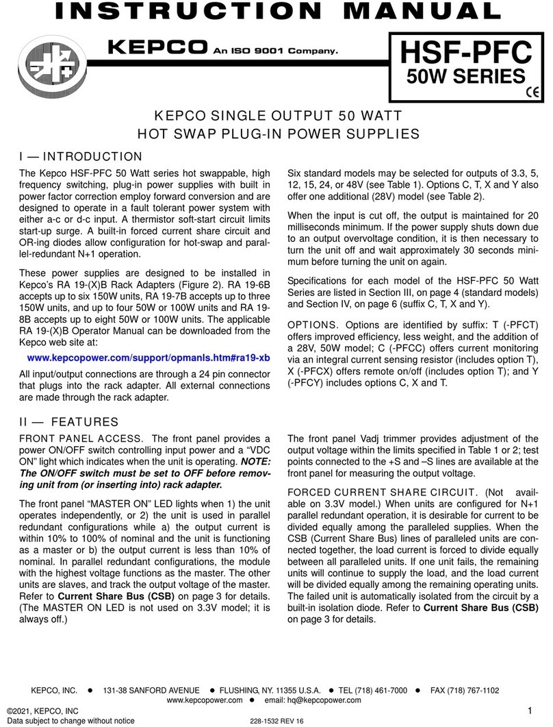 KEPCO HSF-PFC Series instruction manual