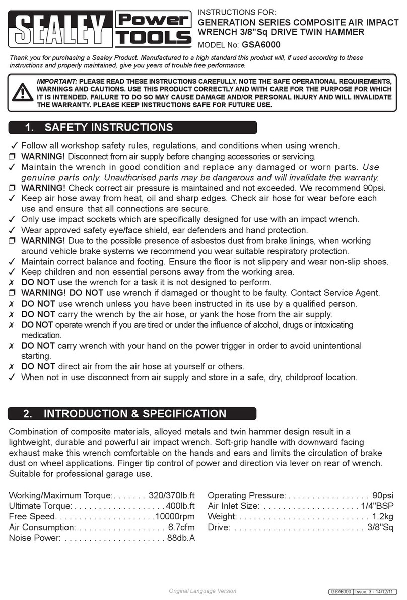 Sealey GSA6000 User manual