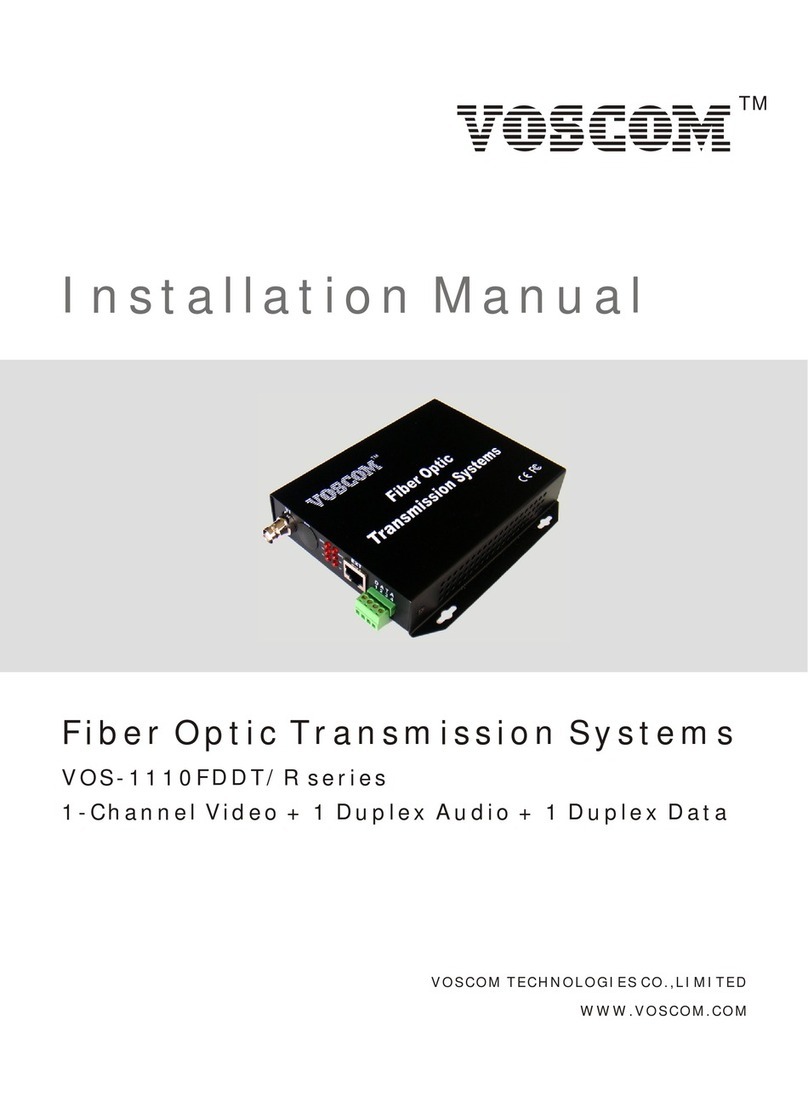 Voscom VOS-1110FDDT Series installation manual