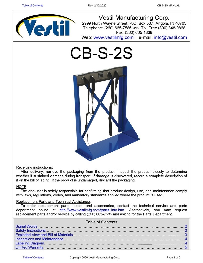 Vestil CB-S-2S quick start guide Vestil CB-S-2S quick start guide