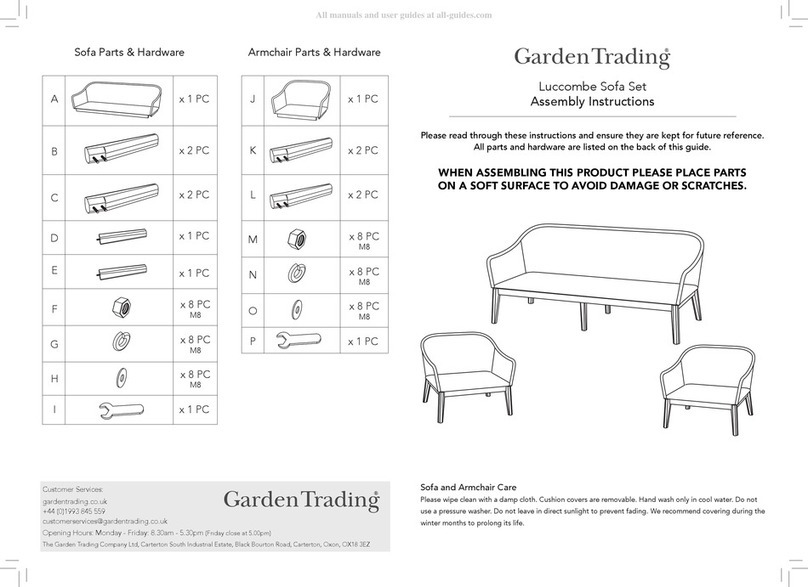 Garden Trading Luccombe Sofa Set Assembly instructions Garden Trading Luccombe Sofa Set Assembly instructions