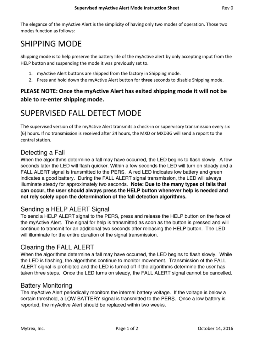 Mytrex myActive Alert instruction sheet
