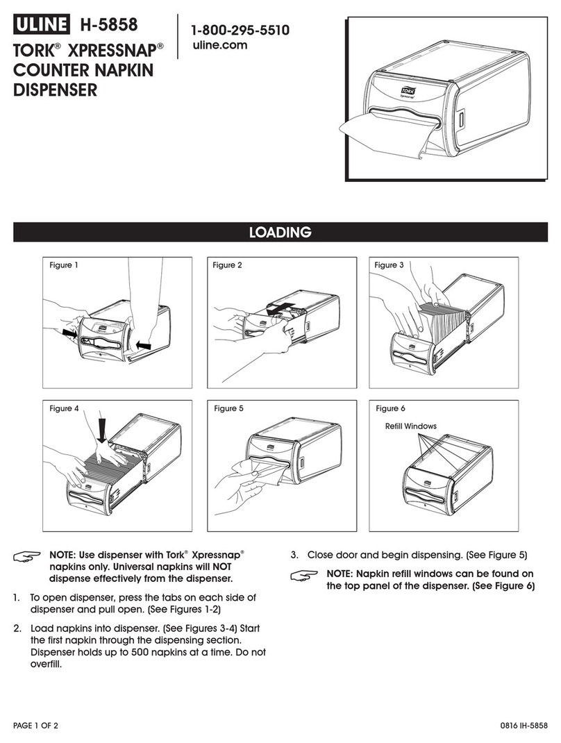 U-Line Tork Xpressnap H-5858 User manual