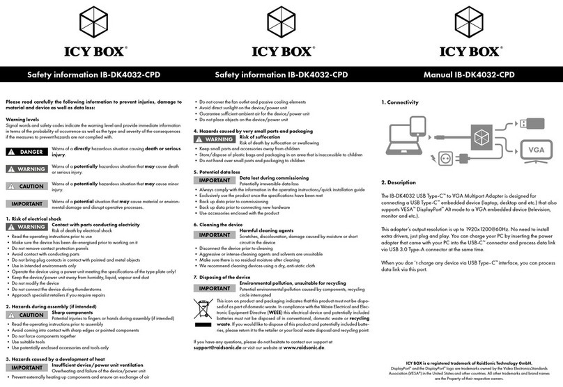 RaidSonic Technology Icy Box IB-DK4032-CPD quick start guide