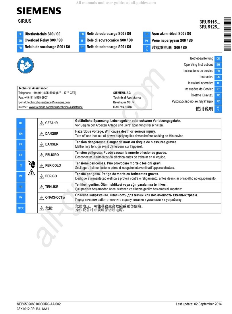Siemens SIRIUS 3RU6116 Series User manual
