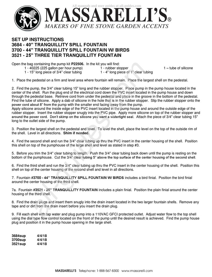 Massarelli's Tranquillity 3684 Setup instructions