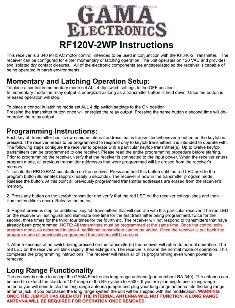 GAMA Electronics RF120V-2WP instructions GAMA Electronics RF120V-2WP instructions