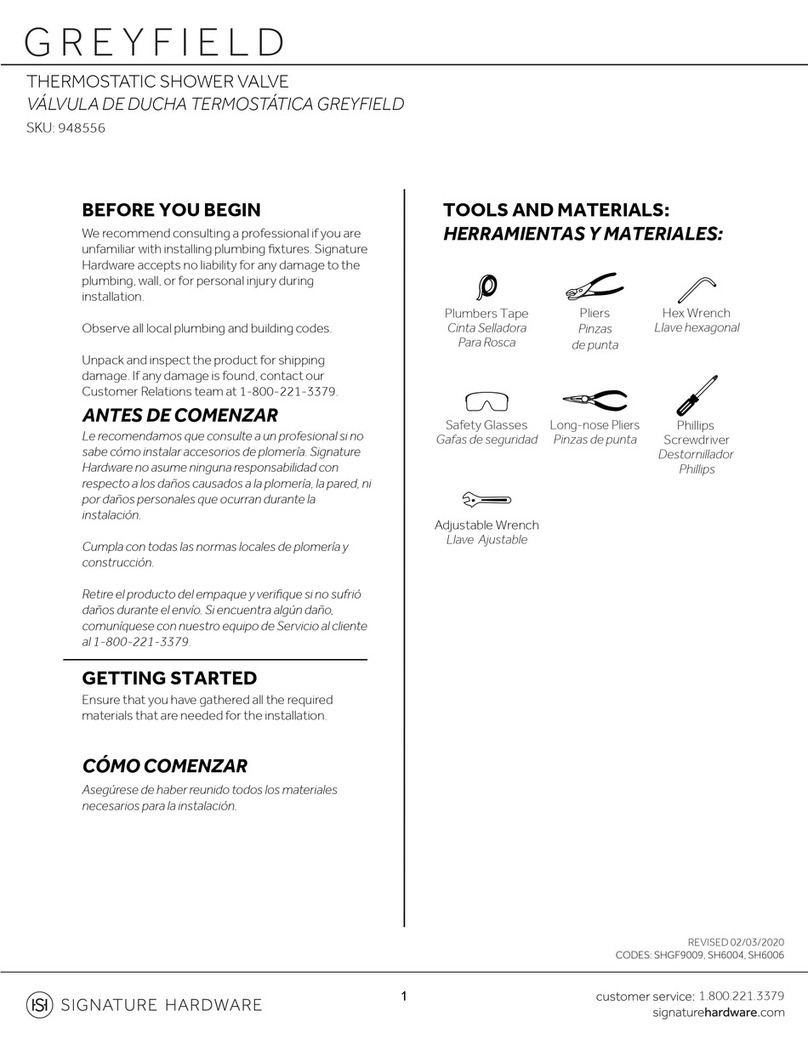 Signature Hardware GREYFIELD 948556 quick start guide