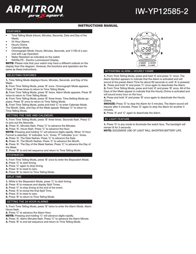 Armitron IW-YP12585-2 instruction manual