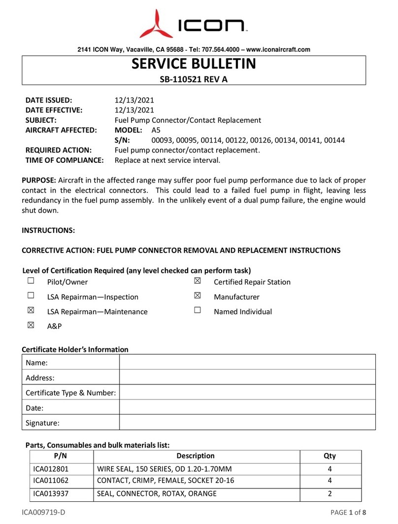 ICON A5 2021 Service bulletin