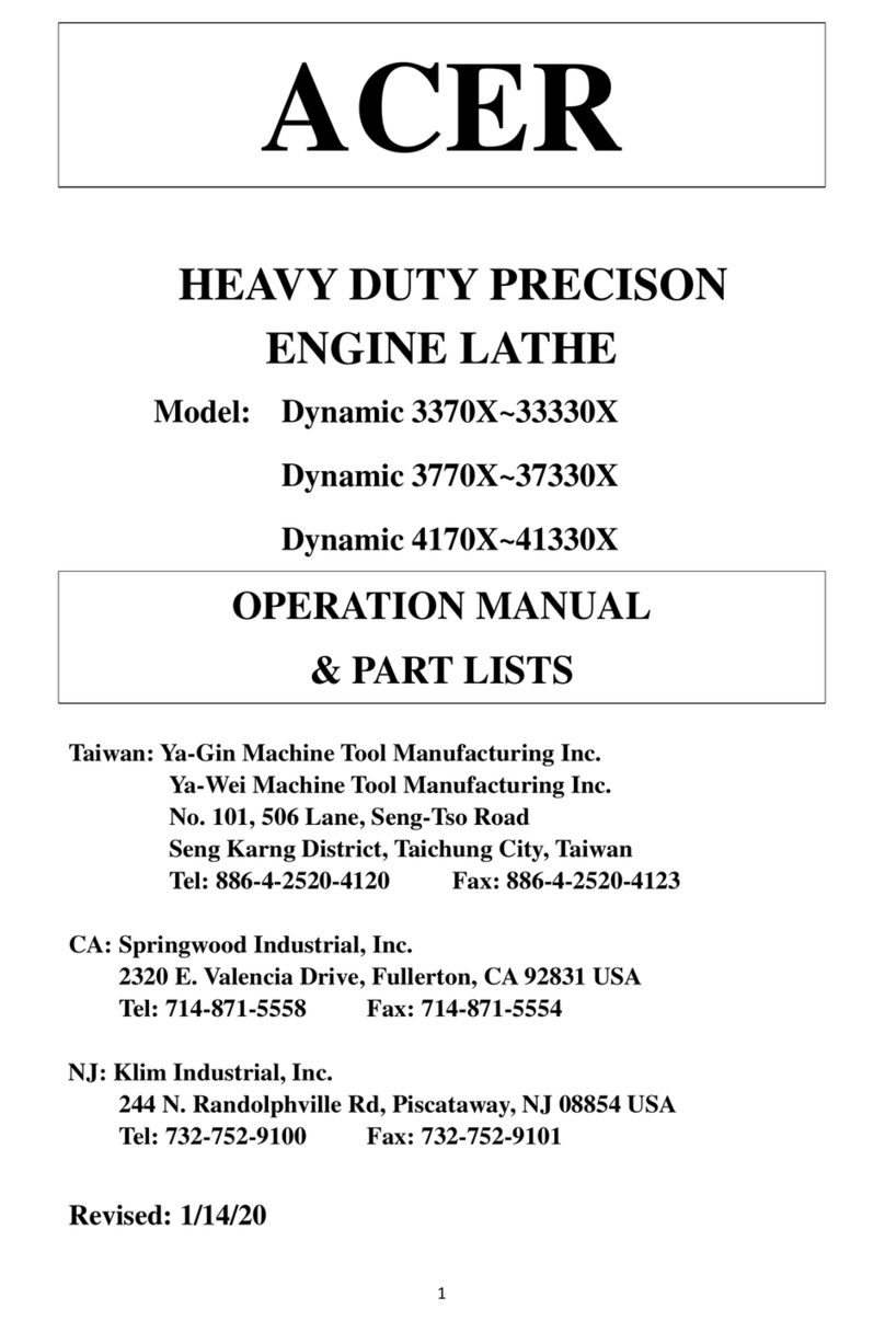 Acer Dynamic 3370X Operations manual & parts list