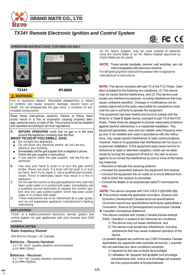 Revo TX341 operating instructions Revo TX341 operating instructions