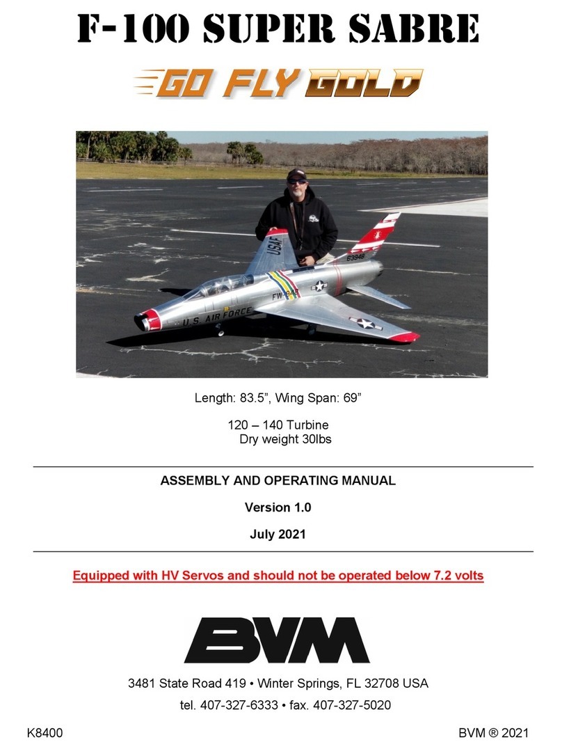 BVM GO FLY GOLD F-100 SUPER SABRE Assembly and operating manual
