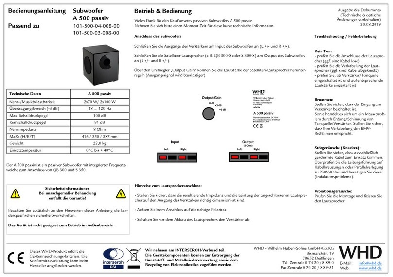 WHD A 500 passiv User manual