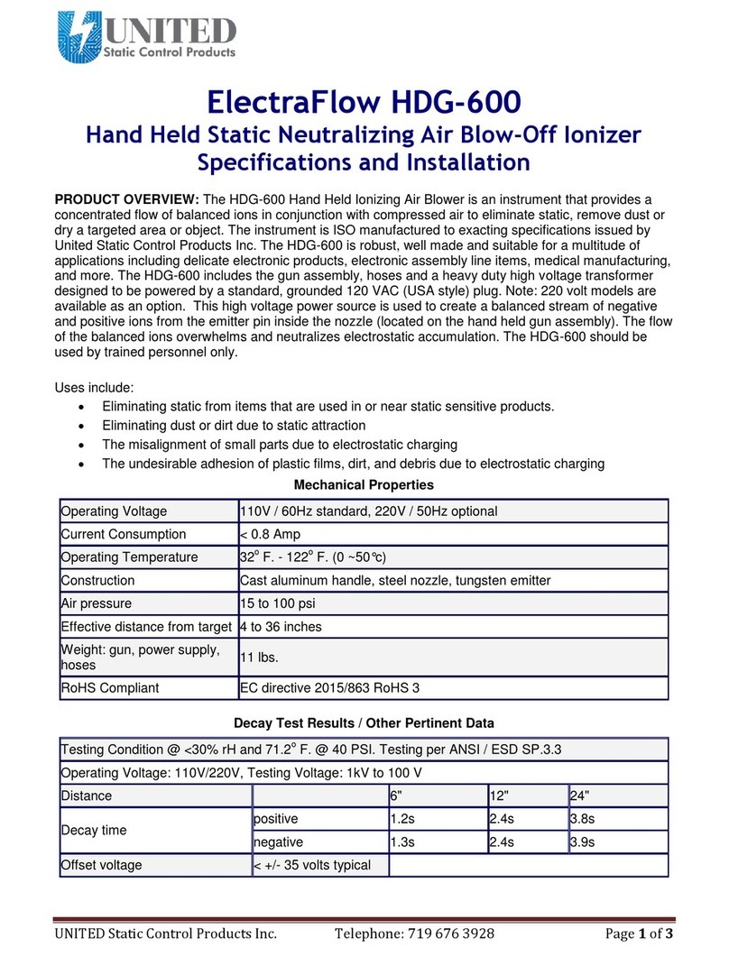 UNITED ElectraFlow HDG-600 Specifications and installation