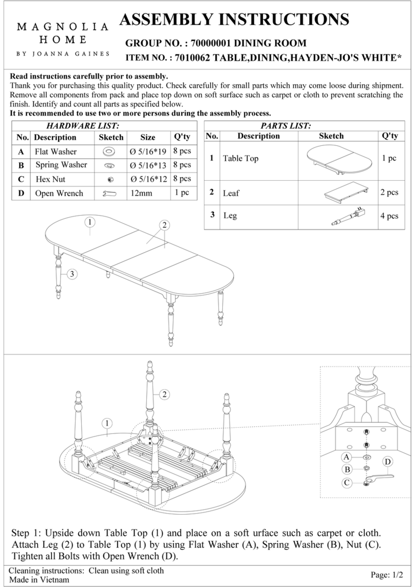 Magnolia Home 70000001 Assembly instructions