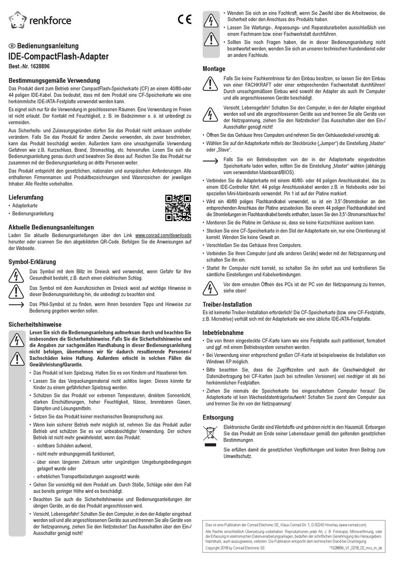 Renkforce 1628896 User manual