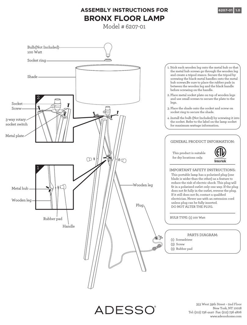 Adesso BRONX 6207-01 Assembly instructions