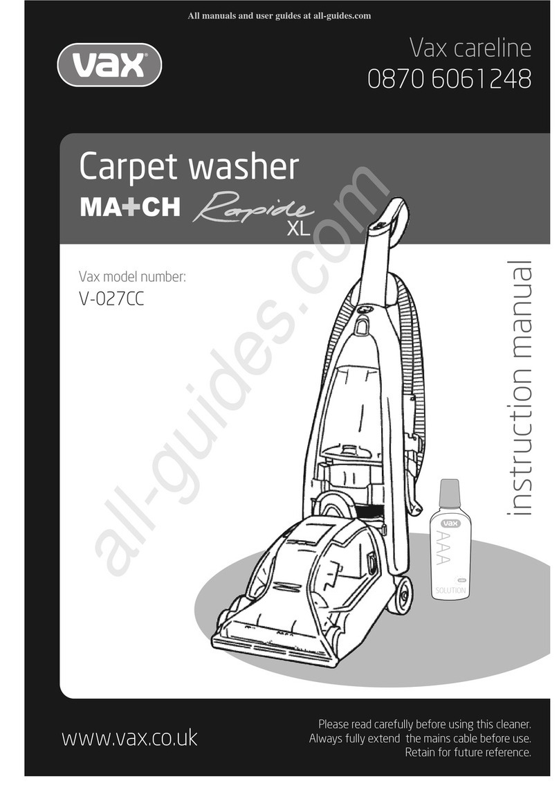Vax Mach Rapide XL V-027CC User manual